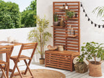 Gartenbank mit Wandpaneel MATINO 80 cm mit Stauraum Akazienholz Braun