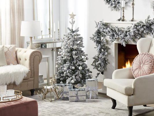 Künstlicher Weihnachtsbaum schneebedeckt 120 cm weiss TOMICHI