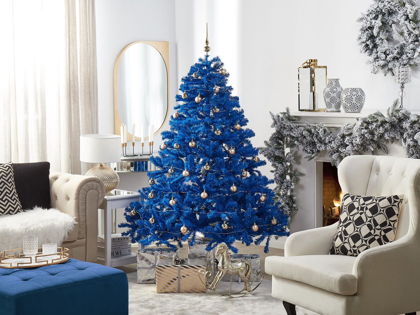 Künstlicher Weihnachtsbaum 210 cm blau FARNHAM