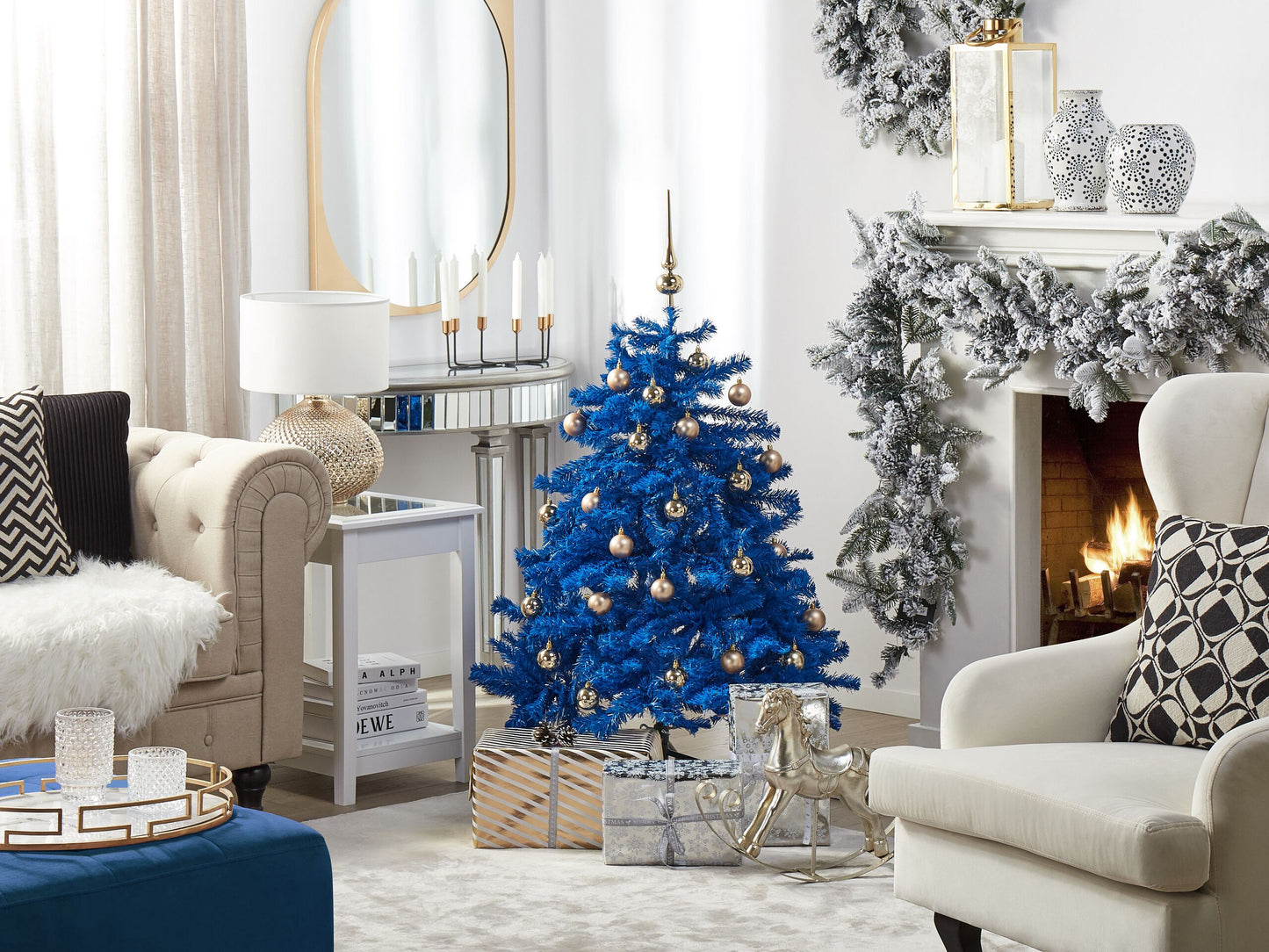Künstlicher Weihnachtsbaum 120 cm blau FARNHAM