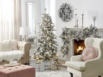 Künstlicher Weihnachtsbaum mit LED Beleuchtung schneebedeckt 180 cm weiss TATLOW