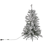 Künstlicher Weihnachtsbaum mit LED Beleuchtung schneebedeckt 120 cm weiss TATLOW