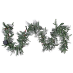 Weihnachtsgirlande weiss mit LED-Beleuchtung Schnee bedeckt 270 cm WHITEHORN