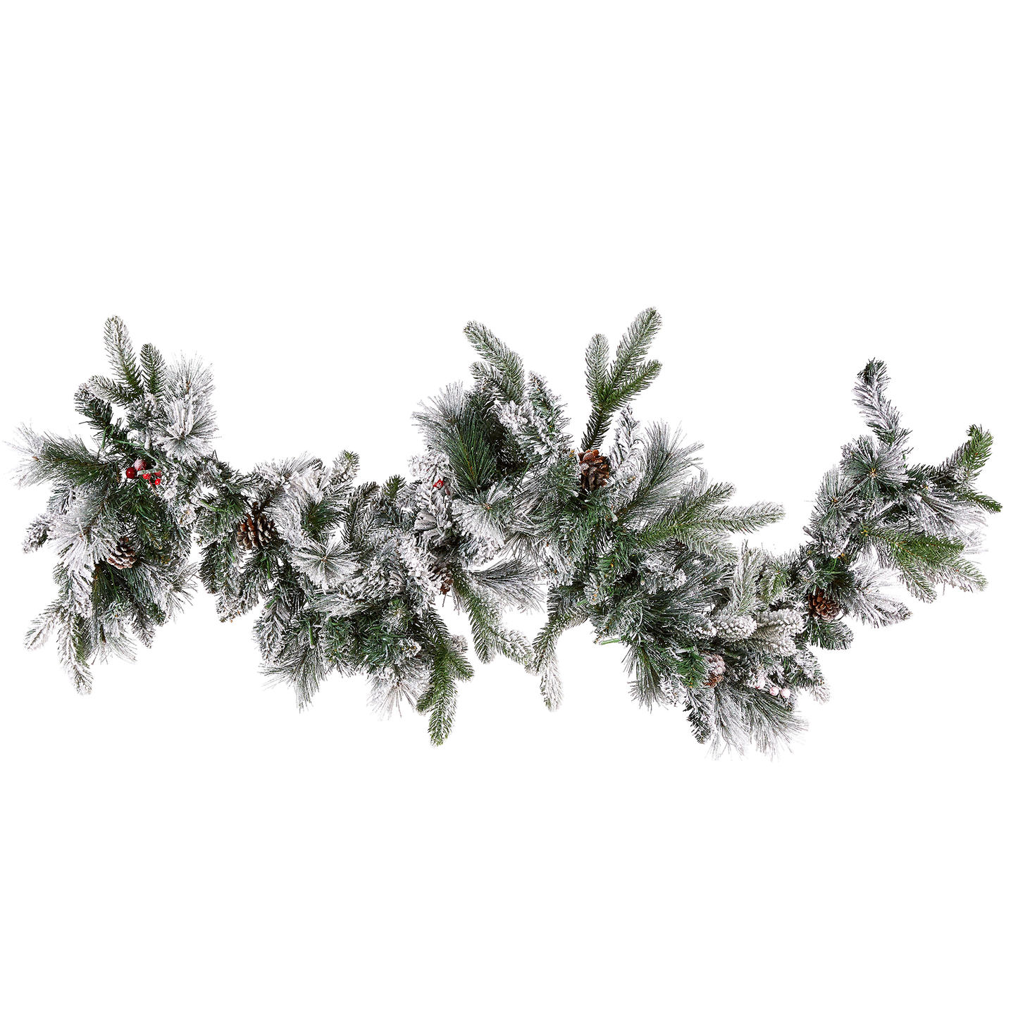 Weihnachtsgirlande weiss mit LED-Beleuchtung Schnee bedeckt 180 cm WHITEHORN