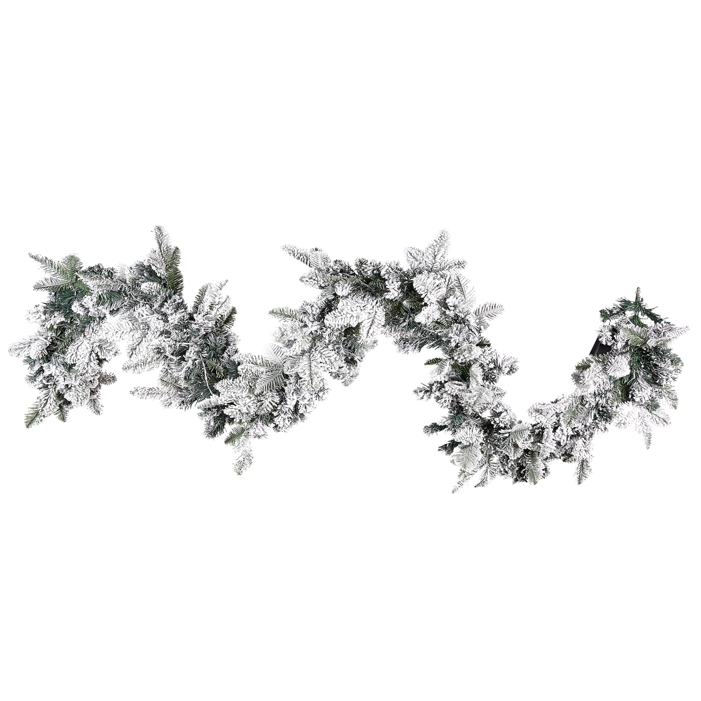 Weihnachtsgirlande weiss mit LED-Beleuchtung Schnee bedeckt 270 cm SUNDO