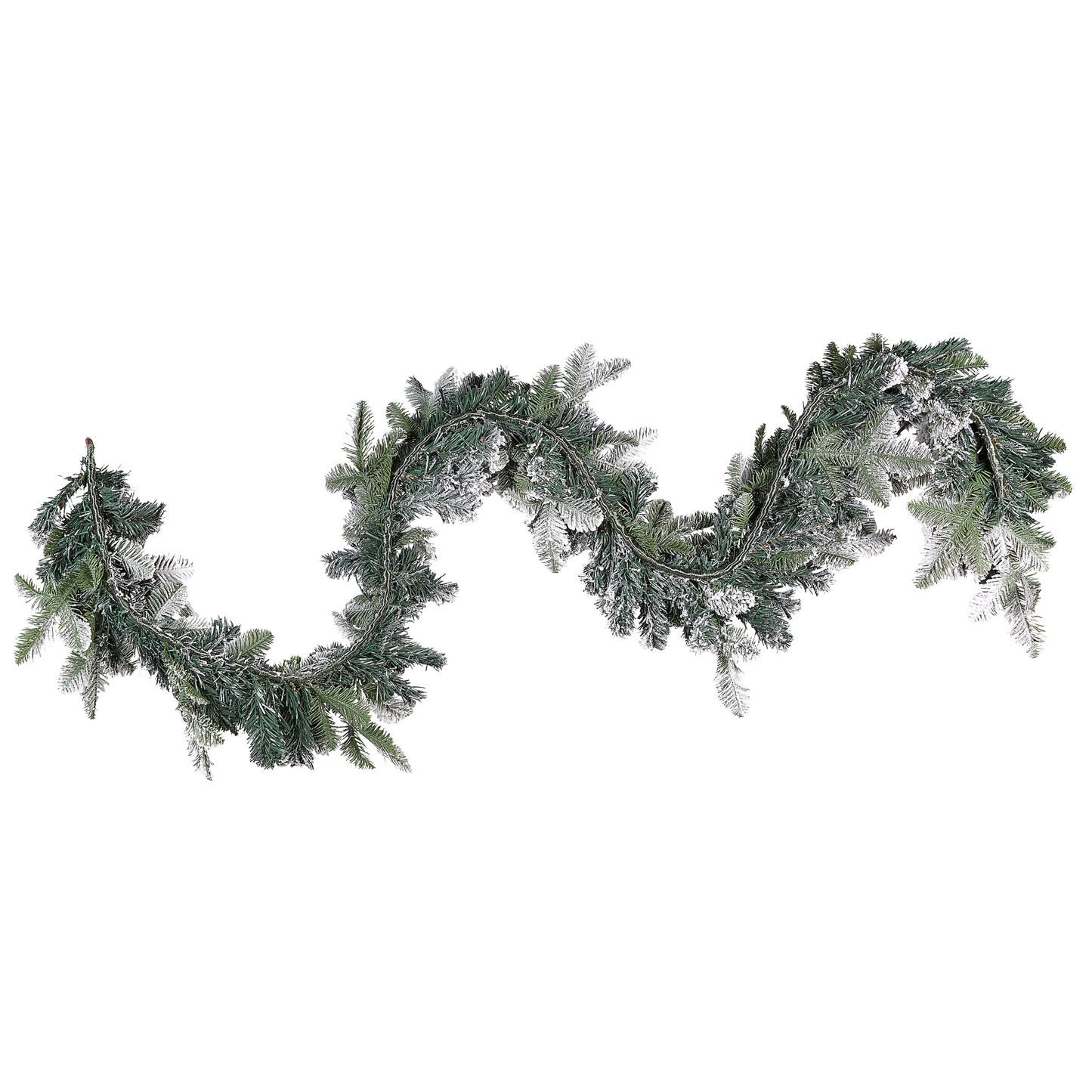 Weihnachtsgirlande weiss mit LED-Beleuchtung Schnee bedeckt 270 cm SUNDO