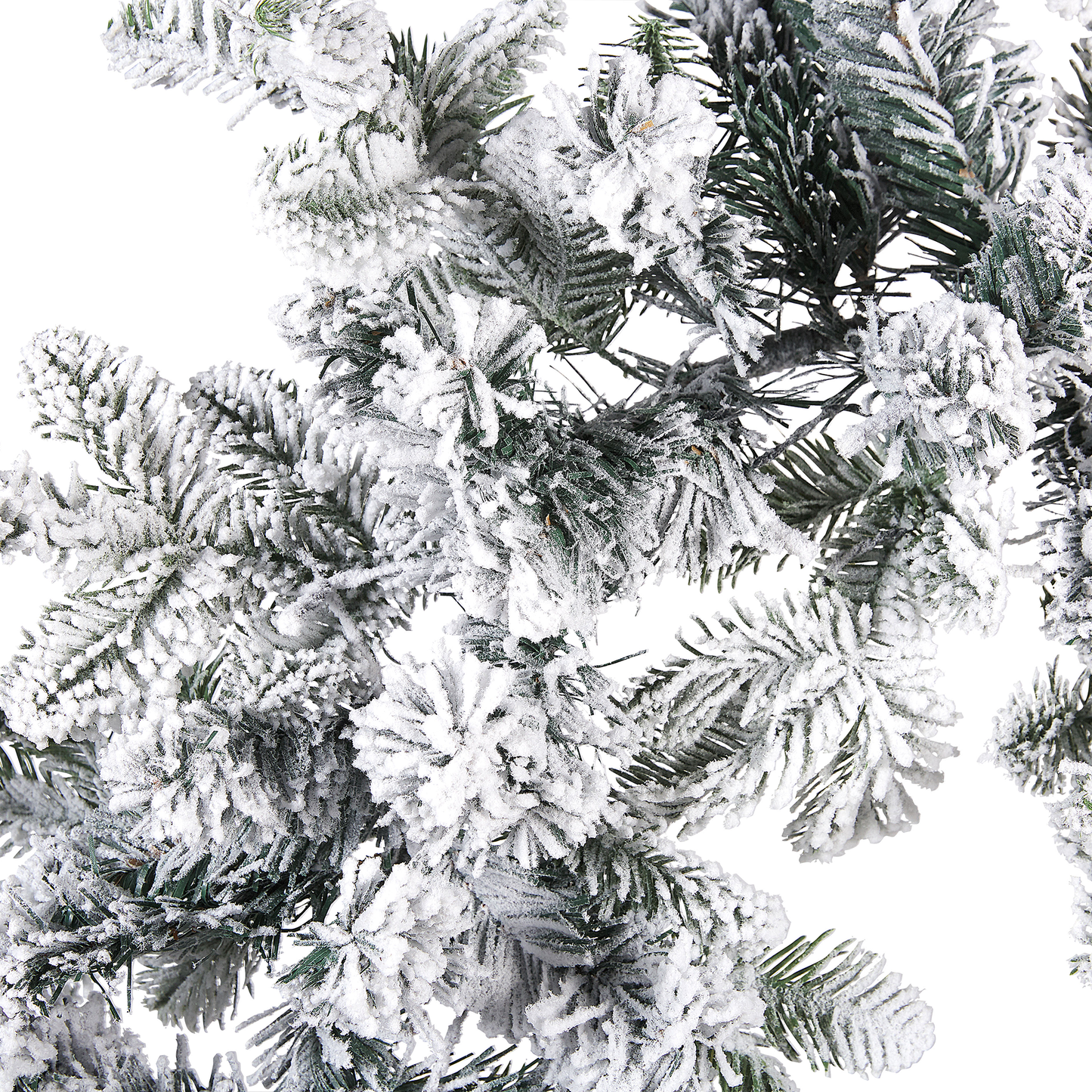 Weihnachtsgirlande weiss mit LED-Beleuchtung Schnee bedeckt 270 cm SUNDO