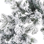 Weihnachtsgirlande weiss mit LED-Beleuchtung Schnee bedeckt 270 cm SUNDO