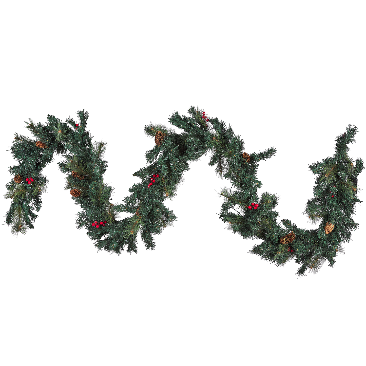 Weihnachtsgirlande grün mit LED-Beleuchtung 270 cm TENALA