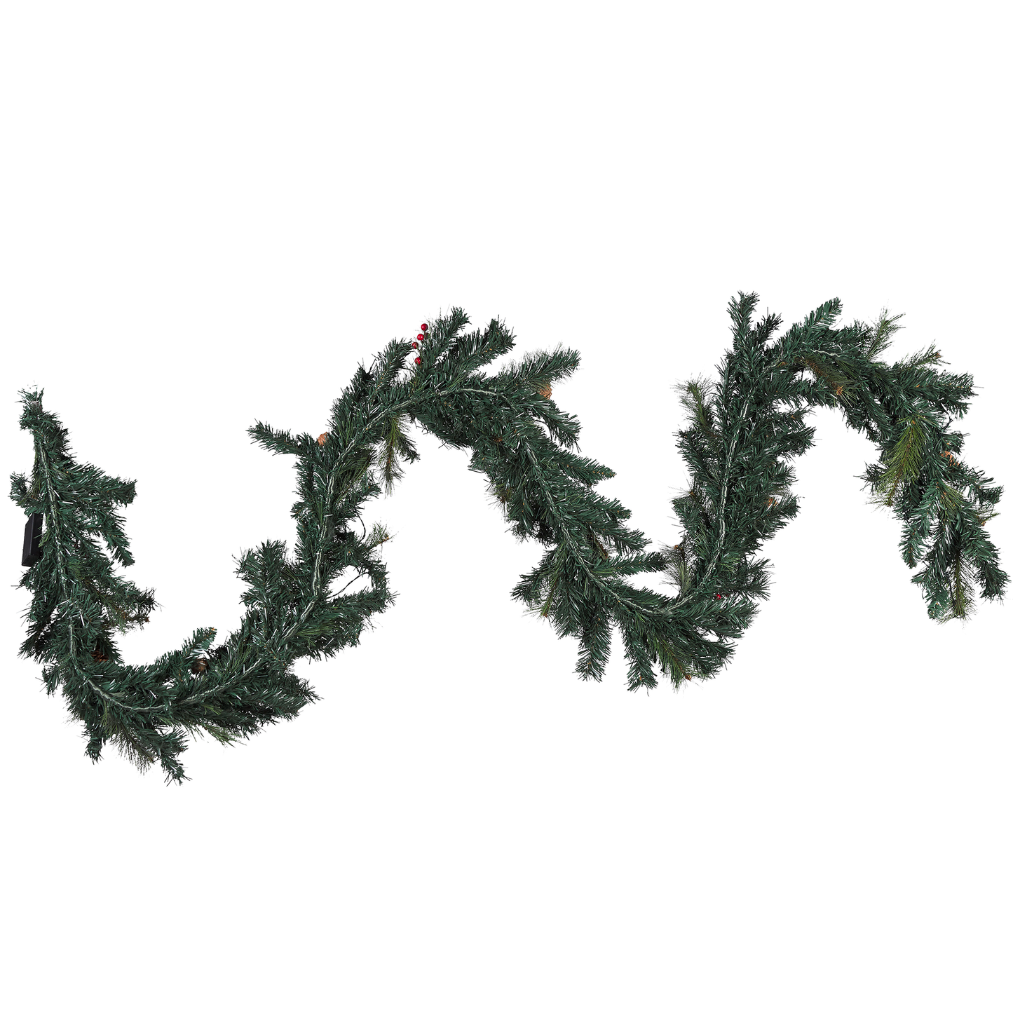 Weihnachtsgirlande grün mit LED-Beleuchtung 270 cm TENALA