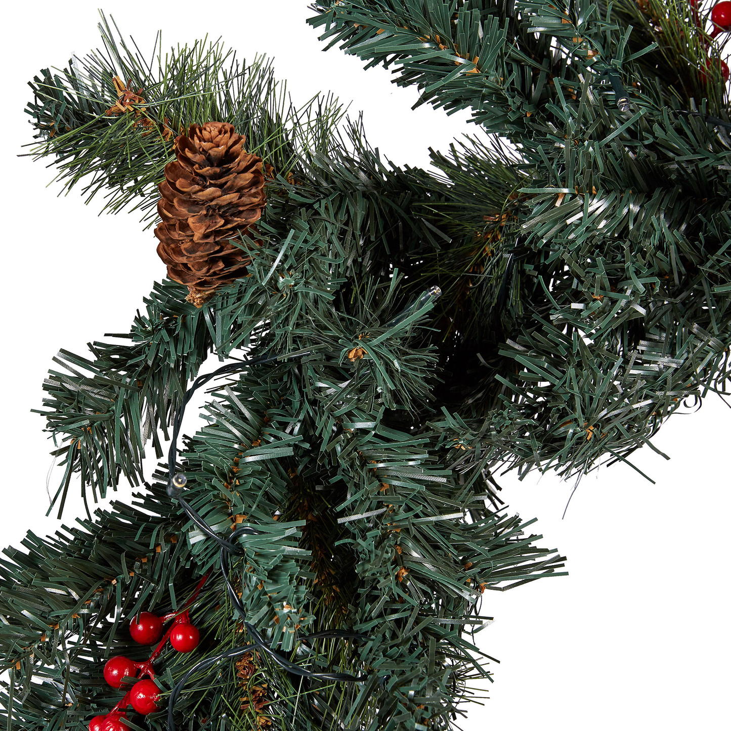 Weihnachtsgirlande grün mit LED-Beleuchtung 270 cm TENALA