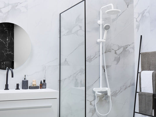Duschset mit Mischbatterie und Regenbrause GURARA Weiss