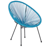 Bistro Set ACAPULCO II Polyrattan Blau