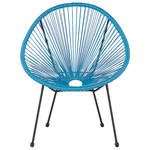 Bistro Set ACAPULCO II Polyrattan Blau