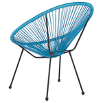 Bistro Set ACAPULCO II Polyrattan Blau