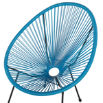 Bistro Set ACAPULCO II Polyrattan Blau