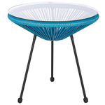 Bistro Set ACAPULCO II Polyrattan Blau