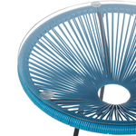 Bistro Set ACAPULCO II Polyrattan Blau