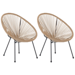 Bistro Set ACAPULCO II Polyrattan Naturfarben