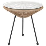 Bistro Set ACAPULCO II Polyrattan Naturfarben