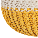 Pouf gelb / beige ⌀ 50 cm CONRAD