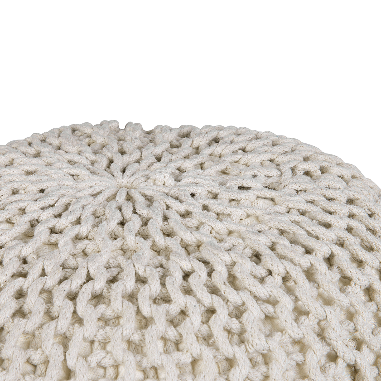 Pouf blau / beige ⌀ 50 cm CONRAD