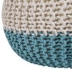 Pouf blau / beige ⌀ 50 cm CONRAD