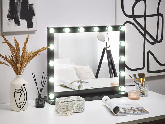 Schminktisch Spiegel LED BEAUVOIR Schwarz