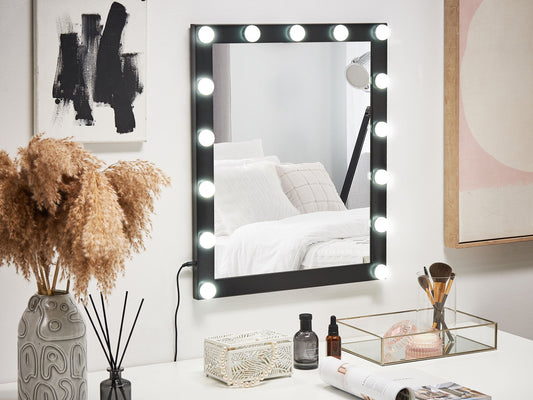 LED-Badezimmer-Spiegel ODENAS 50 cm 60 cm Schwarz