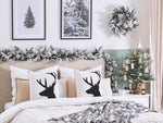 Dekokissen 2er Set SHADRACK Baumwolle 45 x 45 cm Weiss Weihnachtsmotiv