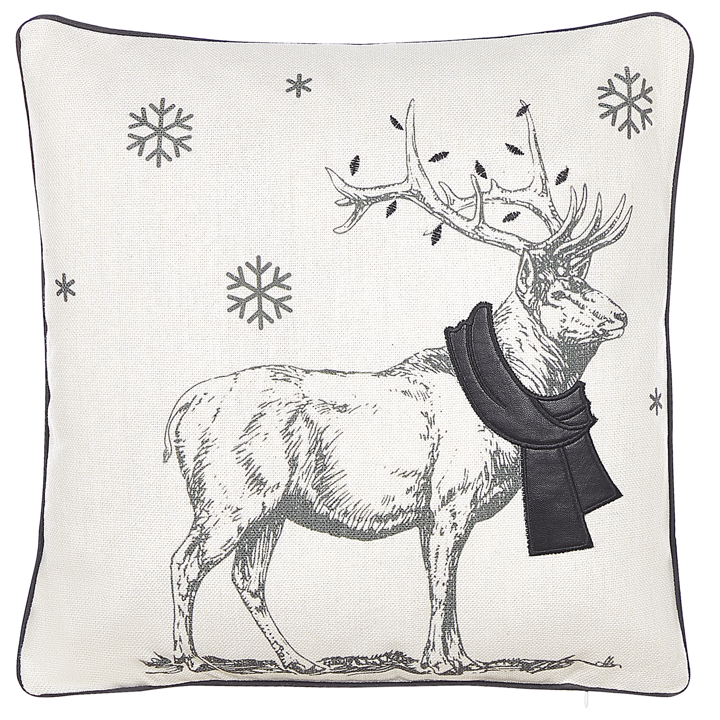 Dekokissen 2er Set SVEN 45 x 45 cm Schwarz Weihnachtsmotiv