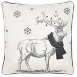 Dekokissen 2er Set SVEN 45 x 45 cm Schwarz Weihnachtsmotiv