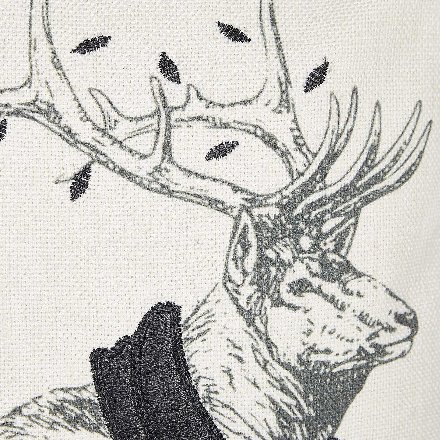 Dekokissen 2er Set SVEN 45 x 45 cm Schwarz Weihnachtsmotiv