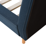 Polsterbett Leinenoptik dunkelblau Lattenrost 180 x 200 cm VIENNE