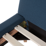 Polsterbett Leinenoptik dunkelblau Lattenrost 180 x 200 cm VIENNE