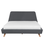Bett mit Lattenrost Stoff VIENNE 160 x 200 cm Grau