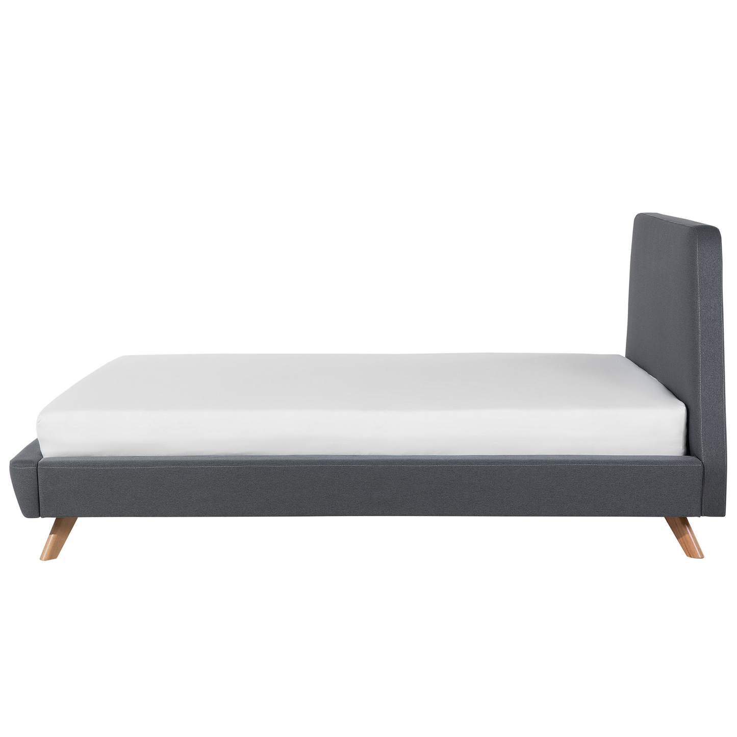 Bett mit Lattenrost Stoff VIENNE 160 x 200 cm Grau