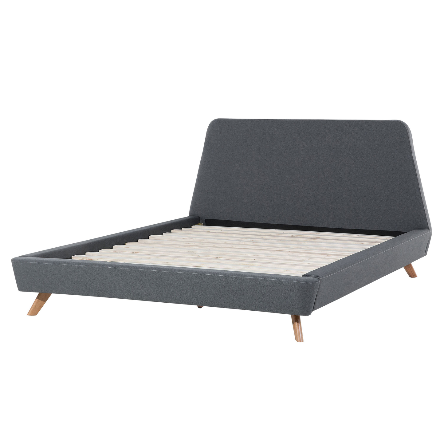Bett mit Lattenrost Stoff VIENNE 160 x 200 cm Grau