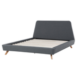 Bett mit Lattenrost Stoff VIENNE 160 x 200 cm Grau