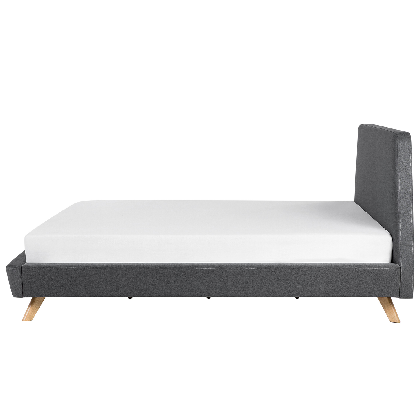 Bett mit Lattenrost Stoff VIENNE 180 x 200 cm Grau