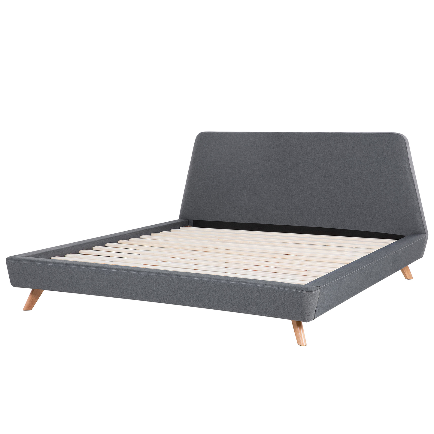 Bett mit Lattenrost Stoff VIENNE 180 x 200 cm Grau