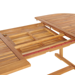 Ausziehbarer Gartentisch MAUI 160/220 cm 100 cm Akazienholz Hellbraun