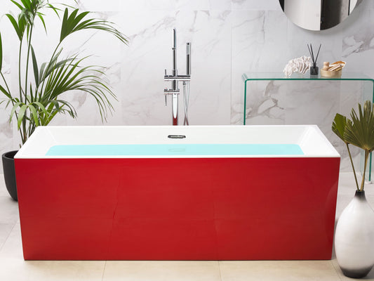 Badewanne freistehend rot rechteckig 170 x 81 cm RIOS