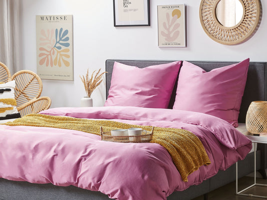 Bettwäsche-Set HARMONRIDGE Baumwollsatin 220 x 240 cm Rosa