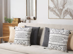 Dekokissen 2er Set SCHEFFLERA Samtstoff 45 x 45 cm Weiss Geometrisches Muster
