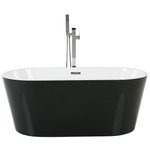 Badewanne freistehend schwarz-weiss oval 160 x 80 cm HAVANA