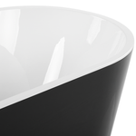 Badewanne freistehend schwarz-weiss oval 160 x 80 cm HAVANA
