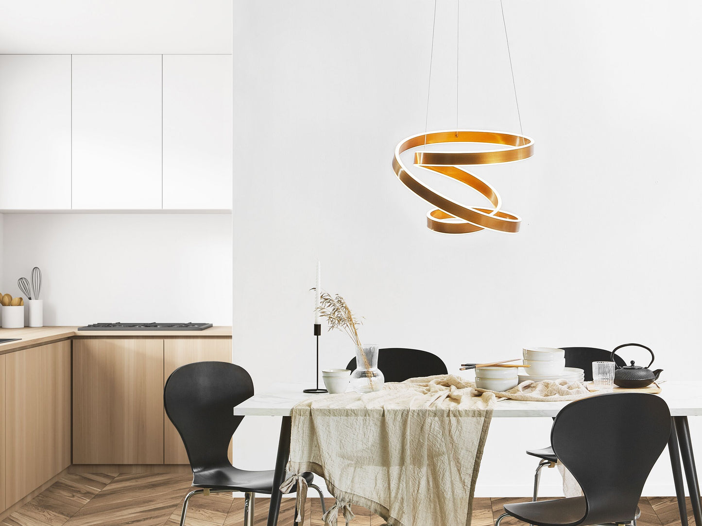 LED Hängelampe WANLI Metall Gold