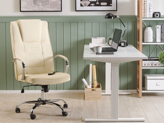 Massagestuhl mit Heizung GRANDEUR Kunstleder Beige