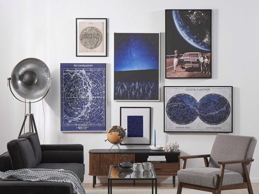 Wanddekoration 63 cm 93 cm Blau TRAVERSA